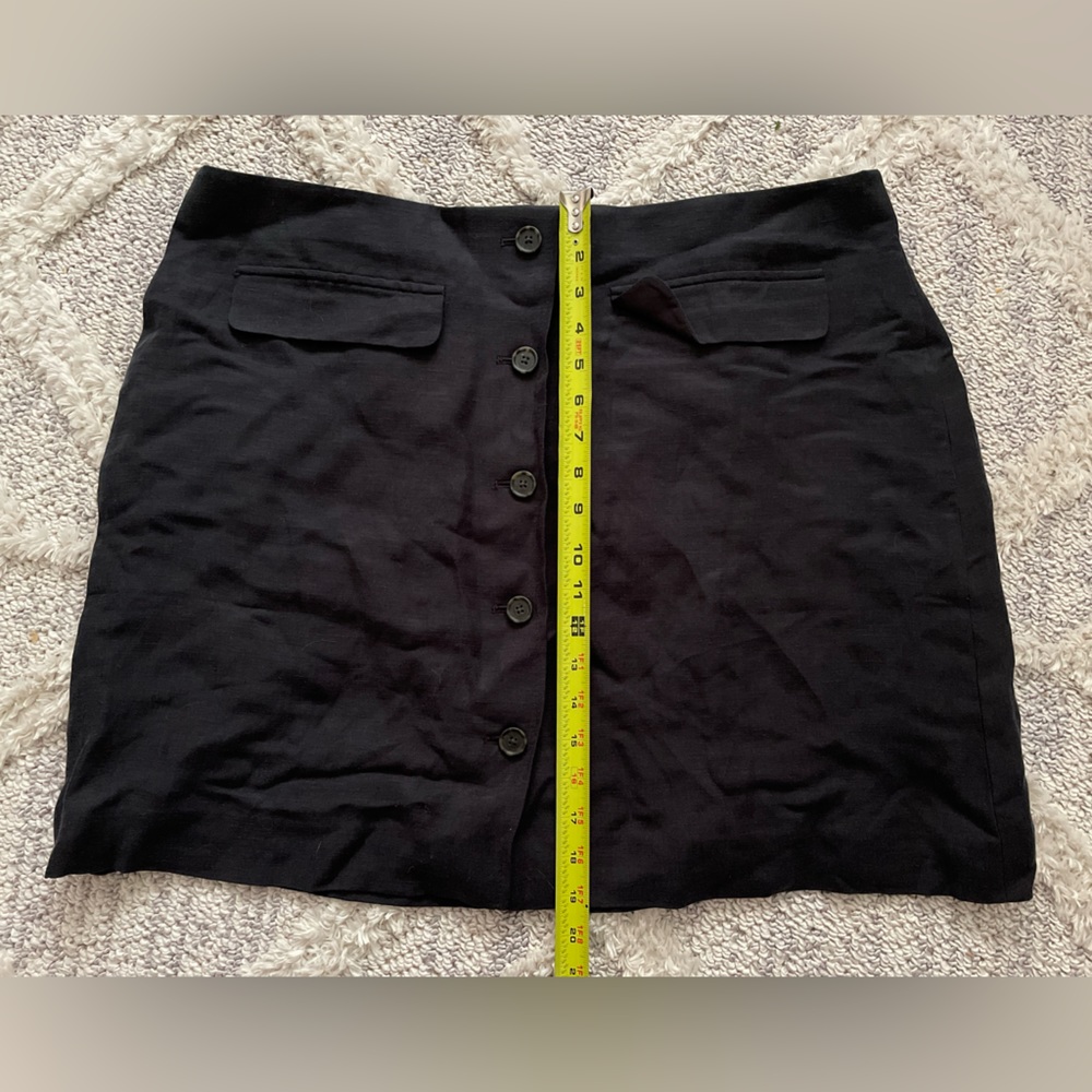 J.Crew Cupro Button-Front Black Linen Skirt. Size 18.NWT